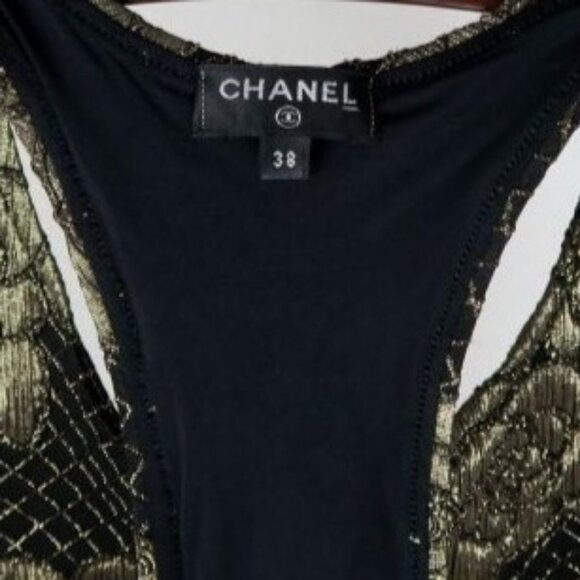 Authentic CHANEL Camellia Lamé Swimsuit Vintage Rose 38 - Picture 5 of 10